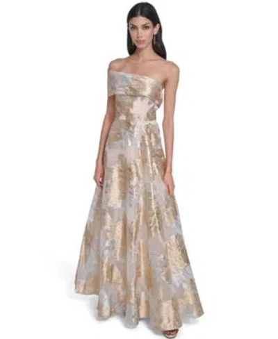 Eliza J Womens One Shoulder Ball Gown In Pink