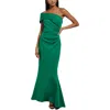 Eliza J Womens One Shoulder Maxi Evening Dress In Green