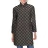 Eliza J Womens Printed Winter Long Coat In Gray