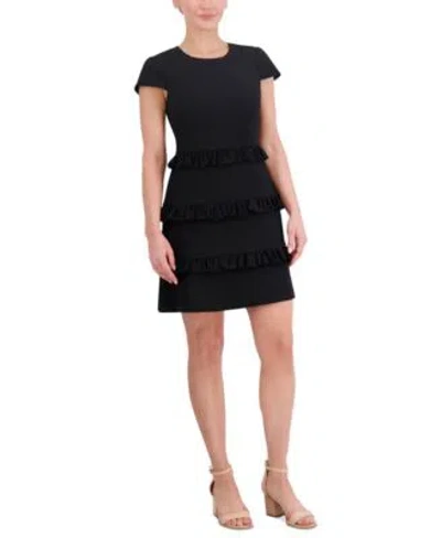 Eliza J Womens Ruffle Tiered A Line Dress 0p 18 In Black