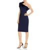 Eliza J Womens Ruffled One-shoulder Midi Dress In Blue