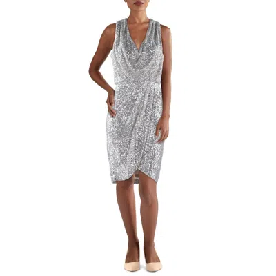 Eliza J Womens Sequiend Cowl Neck Cocktail And Party Dress