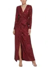 ELIZA J WOMENS SEQUINED BOW EVENING DRESS
