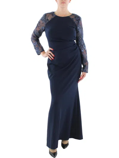 Eliza J Womens Sequined Formal Evening Dress In Blue