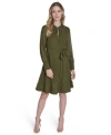 Eliza J Womens Solid Color Pleated Chiffon Tie Belt Dress 0p 18 In Green