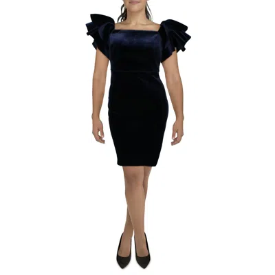 Eliza J Ruffle Sleeve Sheath Dress In Navy