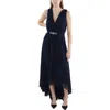 Eliza J Petites Womens Embellished Maxi Maxi Dress In Blue