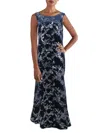 Eliza J Womens Velvet Maxi Evening Dress In Multi