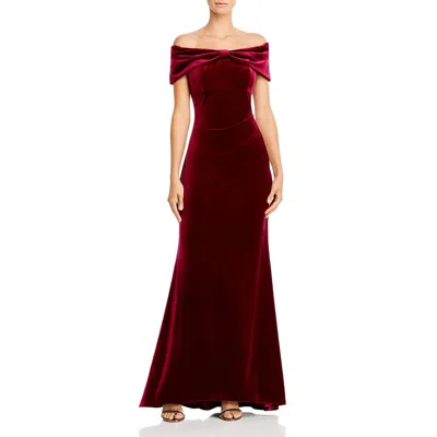 Eliza J Womens Velvet Off-the-soulder Evening Dress In Red