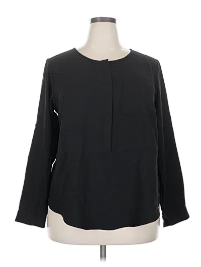 Pre-owned Elizabeth & Clarke Long Sleeve Blouse In Black