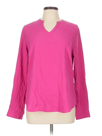 Pre-owned Elizabeth & Clarke Long Sleeve Blouse In Pink