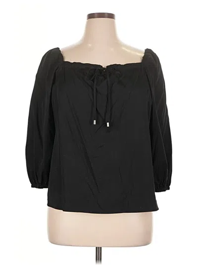 Pre-owned Elizabeth And James 3/4 Sleeve Blouse In Black
