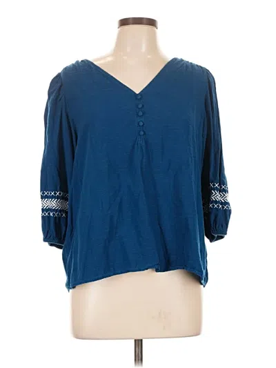 Pre-owned Elizabeth And James 3/4 Sleeve Blouse In Blue