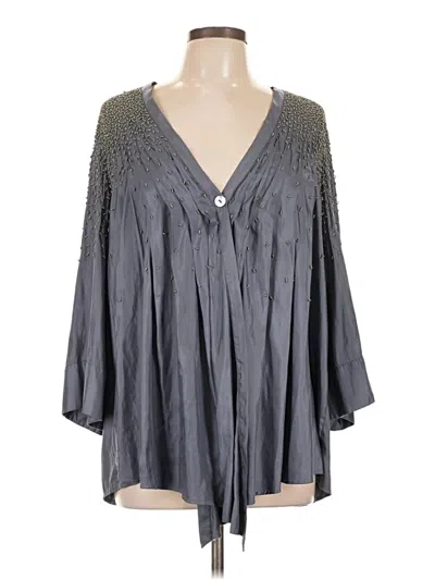 Pre-owned Elizabeth And James 3/4 Sleeve Blouse In Gray