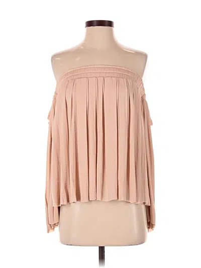 Pre-owned Elizabeth And James 3/4 Sleeve Blouse In Tan