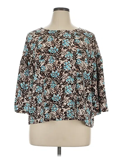 Pre-owned Elizabeth And James 3/4 Sleeve Blouse In Teal
