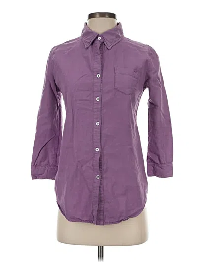 Pre-owned Elizabeth And James 3/4 Sleeve Button Down Shirt In Purple