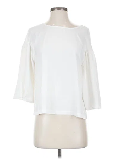 Pre-owned Elizabeth And James 3/4 Sleeve Top Ivory Boatneck Tops In White