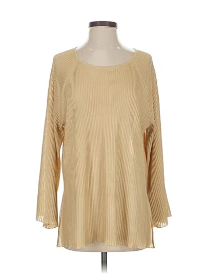 Pre-owned Elizabeth And James 3/4 Sleeve Top Tan Boatneck Tops