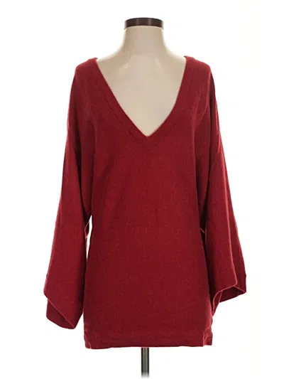Pre-owned Elizabeth And James 3/4 Sleeve T-shirt In Burgundy