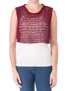 Elizabeth And James Cord Pointelle Womens Linen Sleeveless Crop Top In Red