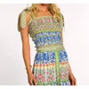 Elizabeth And James Delphine Top In Spring Mixed Stripe In Green