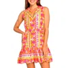 Elizabeth And James Fleur Ruffle Mini Dress In Rosebud Ribbon Stripe In Multi
