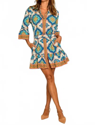 Elizabeth And James Frances Mini Dress In Patchwork In Green