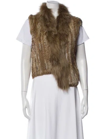 Pre-owned Elizabeth And James Fur Jacket In Brown