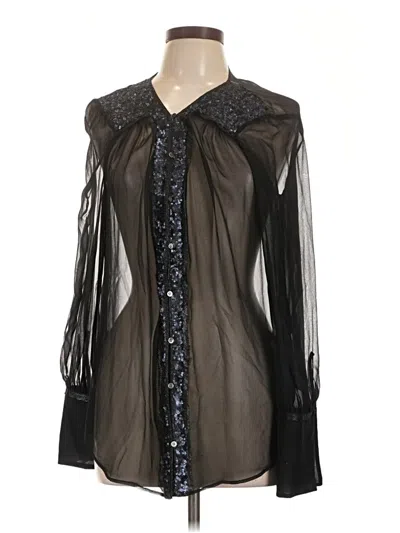 Pre-owned Elizabeth And James Long Sleeve Blouse In Black