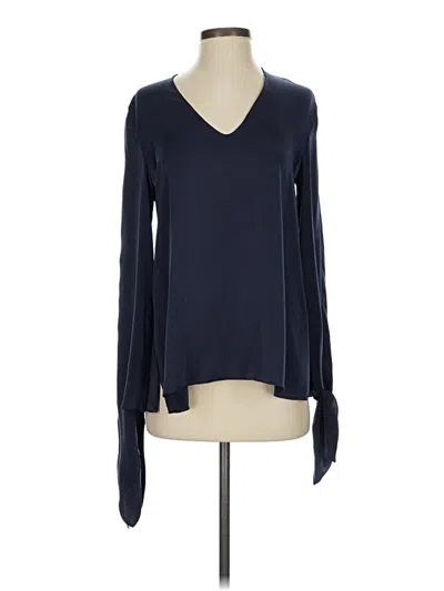 Pre-owned Elizabeth And James Long Sleeve Blouse In Blue