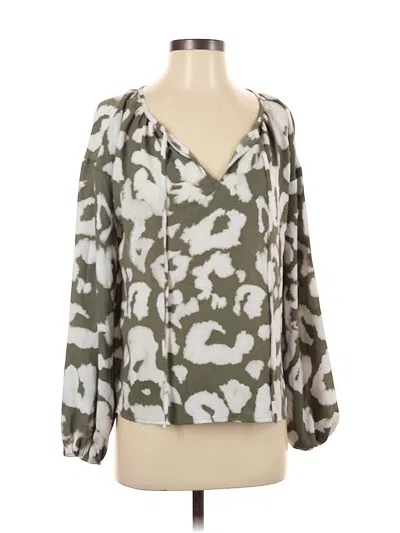 Pre-owned Elizabeth And James Long Sleeve Blouse In Green