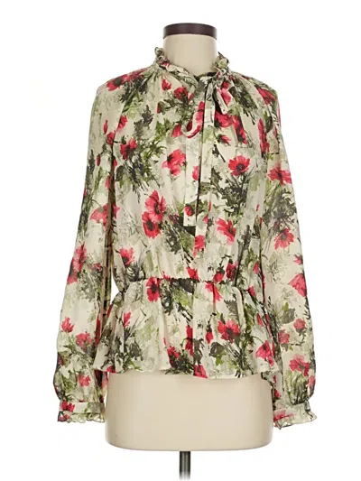 Pre-owned Elizabeth And James Long Sleeve Blouse In Green