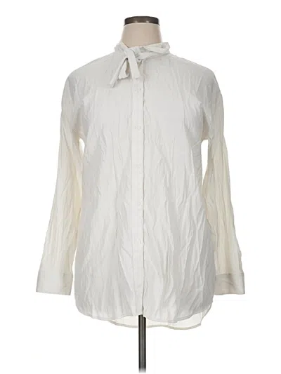 Pre-owned Elizabeth And James Long Sleeve Blouse In Ivory