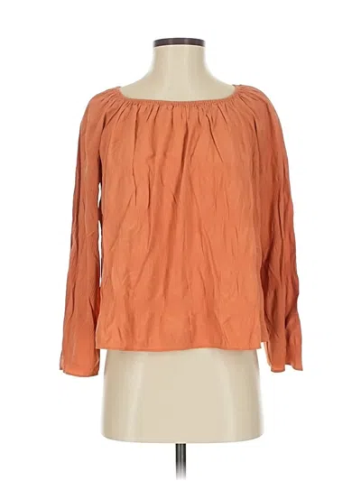 Pre-owned Elizabeth And James Long Sleeve Blouse In Orange