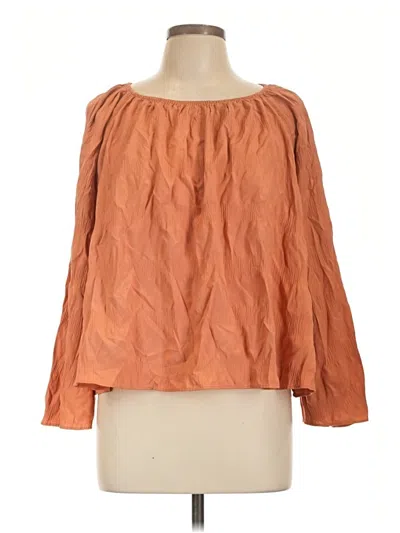 Pre-owned Elizabeth And James Long Sleeve Blouse In Orange