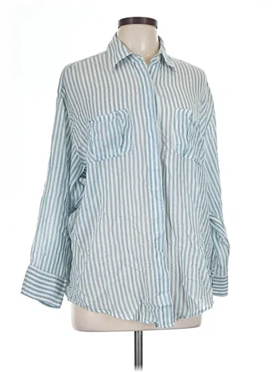 Pre-owned Elizabeth And James Long Sleeve Button Down Shirt In Blue