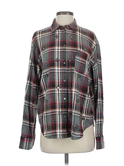 Pre-owned Elizabeth And James Long Sleeve Button Down Shirt In Gray