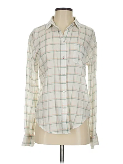Pre-owned Elizabeth And James Long Sleeve Button Down Shirt In Ivory