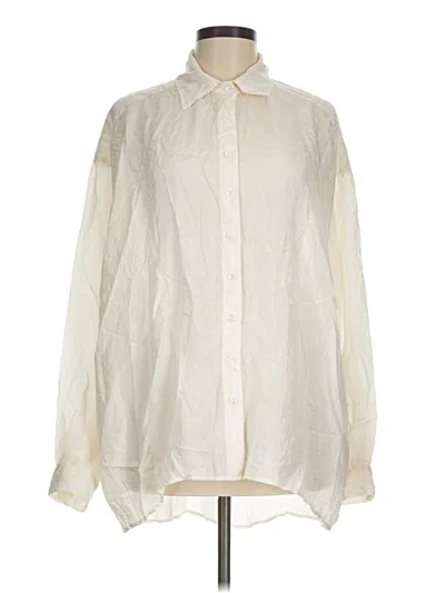 Pre-owned Elizabeth And James Long Sleeve Button Down Shirt In Ivory