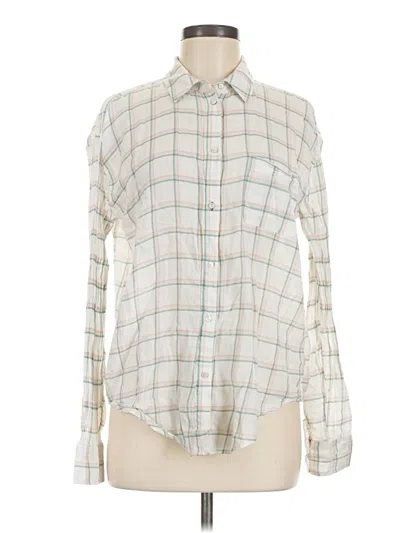 Pre-owned Elizabeth And James Long Sleeve Button Down Shirt In Ivory