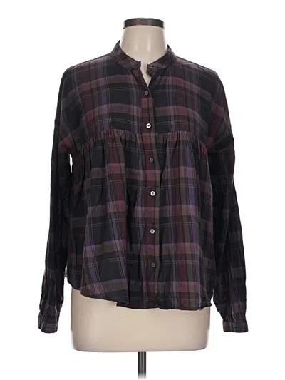 Pre-owned Elizabeth And James Long Sleeve Button Down Shirt In Purple