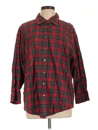 Pre-owned Elizabeth And James Long Sleeve Button Down Shirt In Red