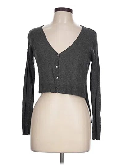Pre-owned Elizabeth And James Long Sleeve Henley Shirt In Gray