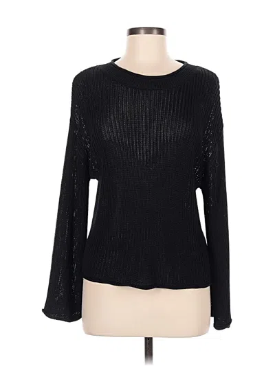 Pre-owned Elizabeth And James Long Sleeve Top Black Boatneck Tops