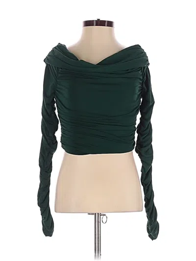 Pre-owned Elizabeth And James Long Sleeve Top Green Cowl Neck Tops