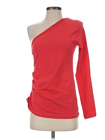 Pre-owned Elizabeth And James Long Sleeve Top Red One Shoulder Neckline Tops