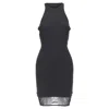 Elizabeth And James Parker Sheer Hem Racer Top Mini Dress In Black