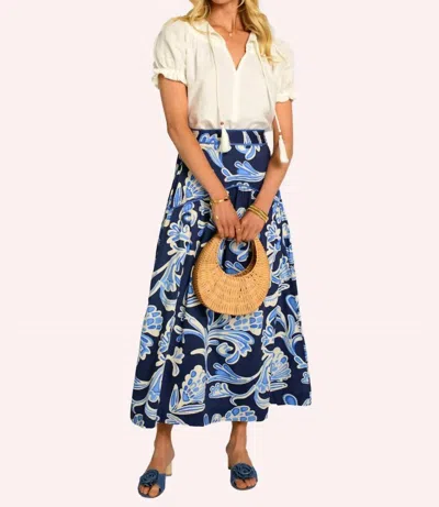 Elizabeth And James Phoebe Skirt In Grand Entrance Navy In Multi
