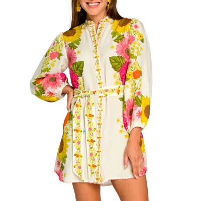 Elizabeth And James Sadie Floral Mini Dress In Wildflower Ivory In Multi